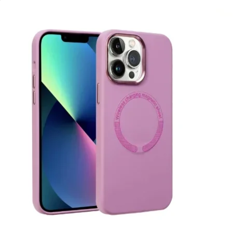 Θήκη TPU iPhone 16 Pro Max MagSafe Με Πλαίσιο Κάμερας IP16- Γκρι Ροζ
