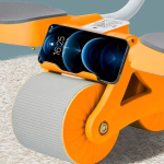 Τροχός Κοιλιακών AB Roller με 2 Στηρίγματα για Αγκώνες & Χρονοδιακόπτη Πορτοκαλί