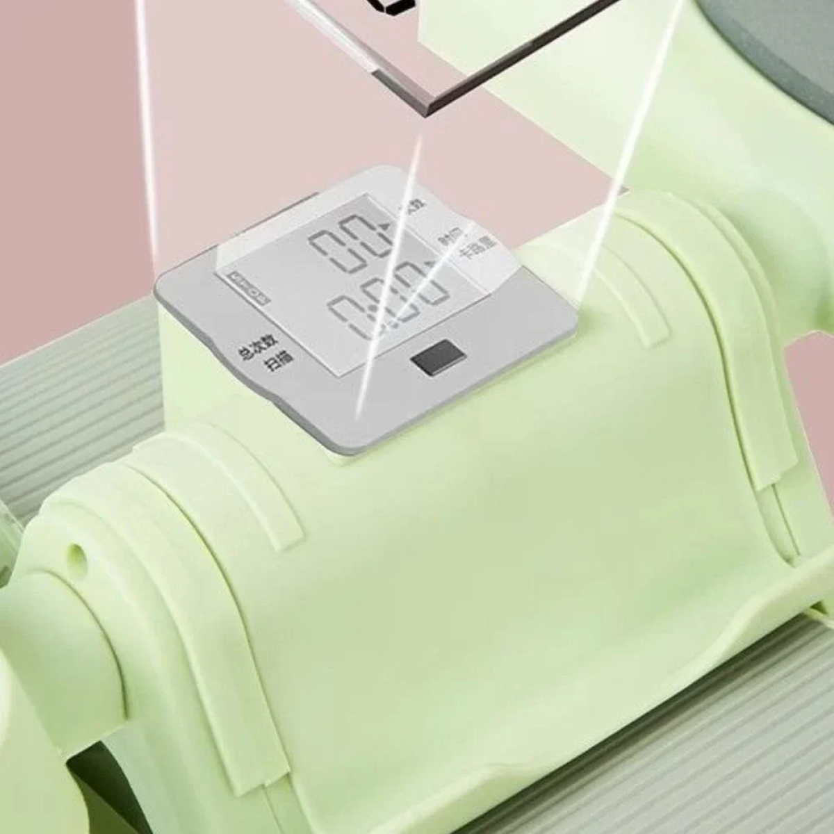 Τροχός Κοιλιακών AB Roller με 2 Στηρίγματα για Αγκώνες & Χρονοδιακόπτη Ροζ