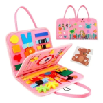 Τσάντα Montessori Busy Board Πίνακας δραστηριοτήτων - Ροζ