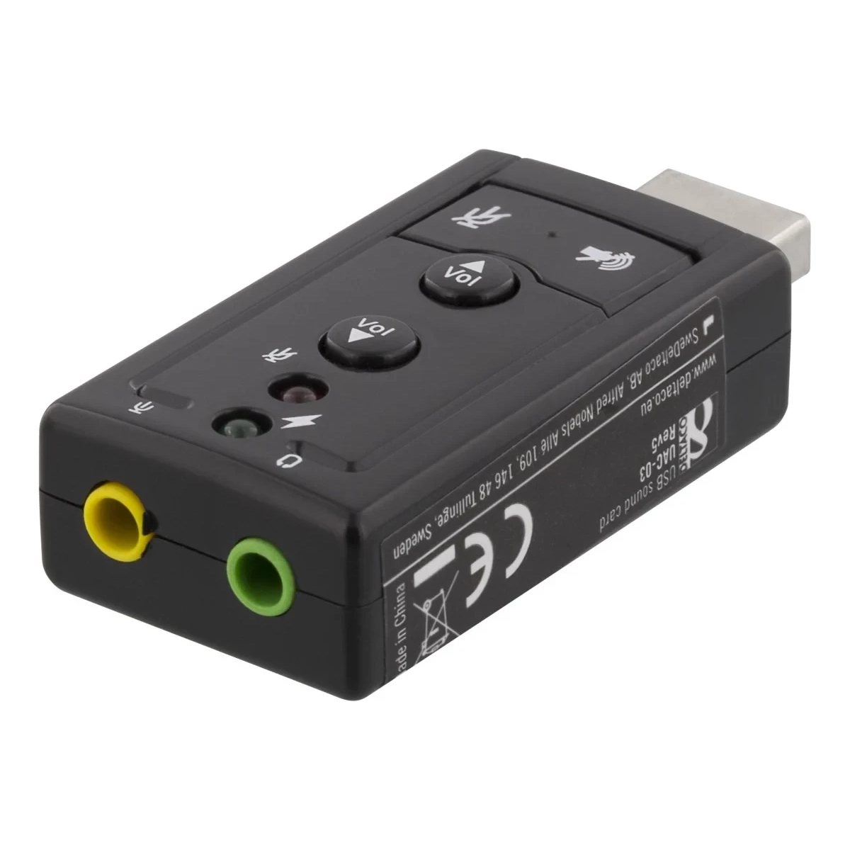 2x3.5mm με Πλήκτρα Έντασης/Σίγασης/Μικροφώνου Μαύρη UAC-03