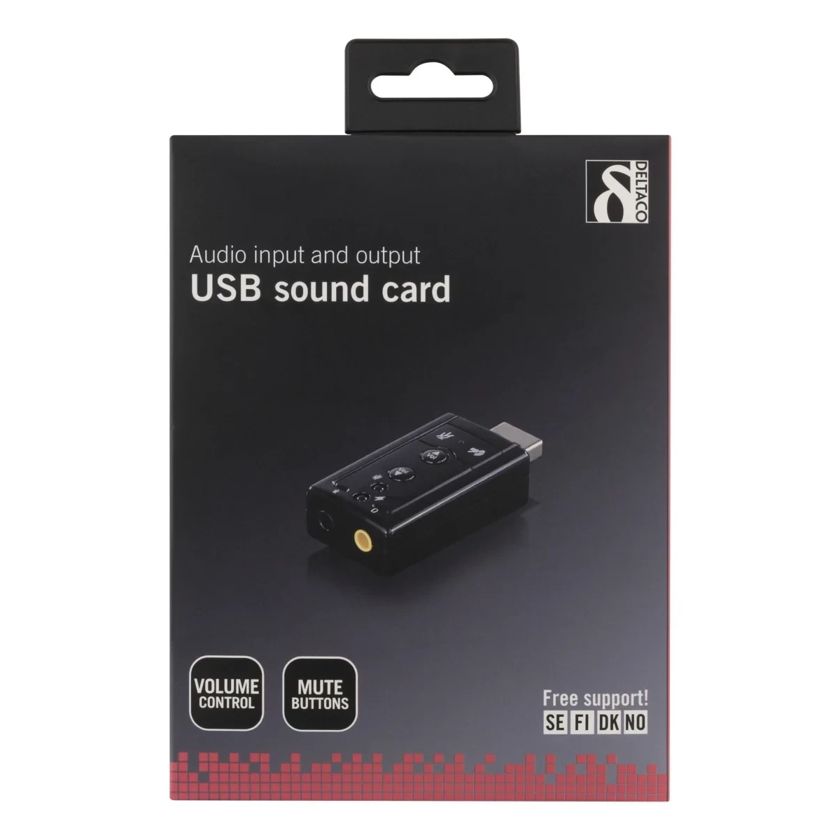 Deltaco Εξωτερική USB Κάρτα Ήχου 7.1, 2x3.5mm με Πλήκτρα Έντασης/Σίγασης/Μικροφώνου Μαύρη UAC-03 - Image 3
