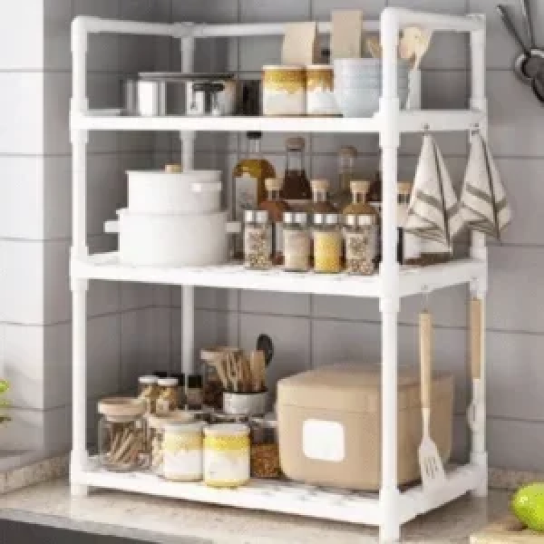 Βάση Οργάνωσης Κουζίνας/Μπάνιου 3 Επιπέδων 71x26x48 cm YH6617-3 Λευκή