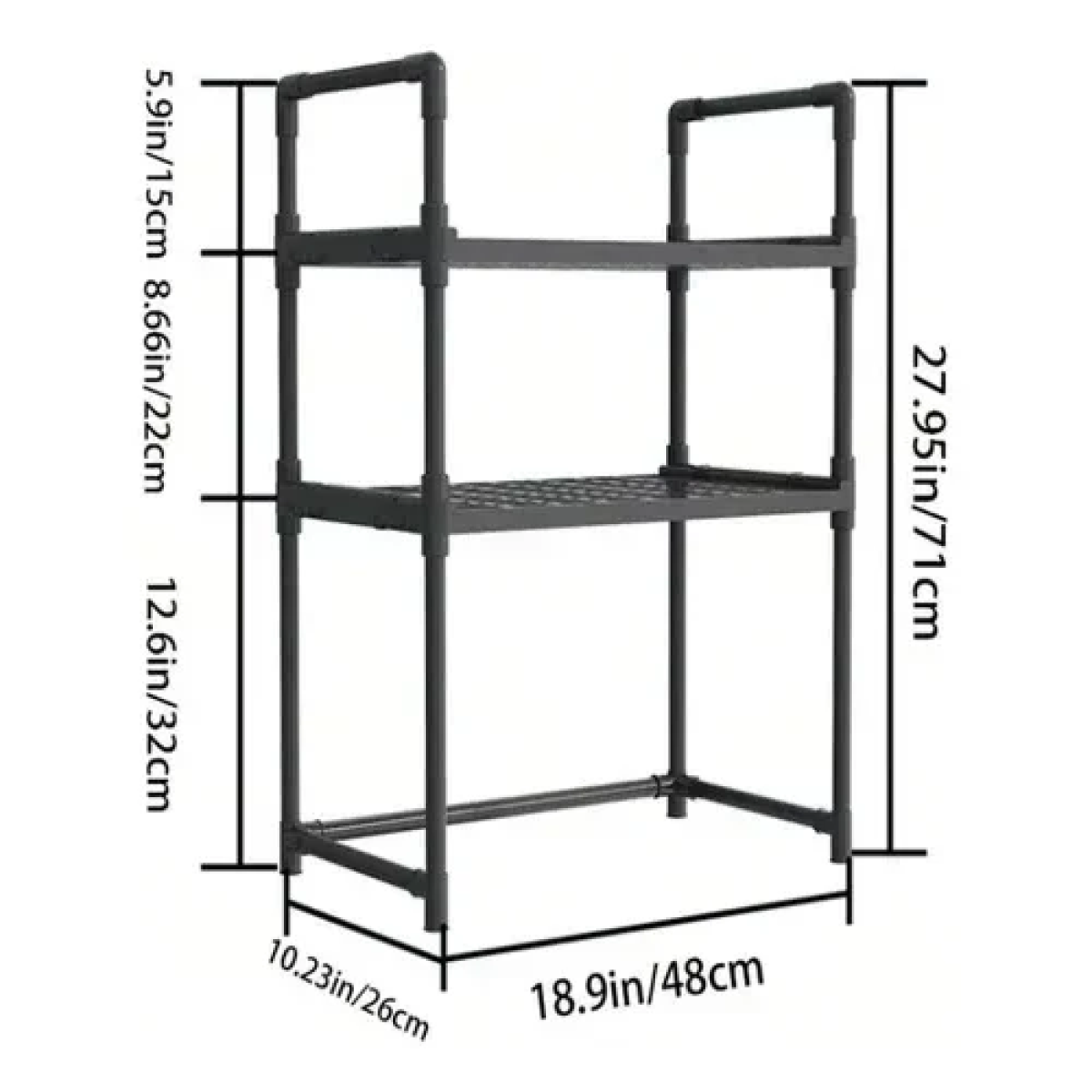 Βάση Οργάνωσης Κουζίνας Μαύρη 71x26x48 cm YH6616-2