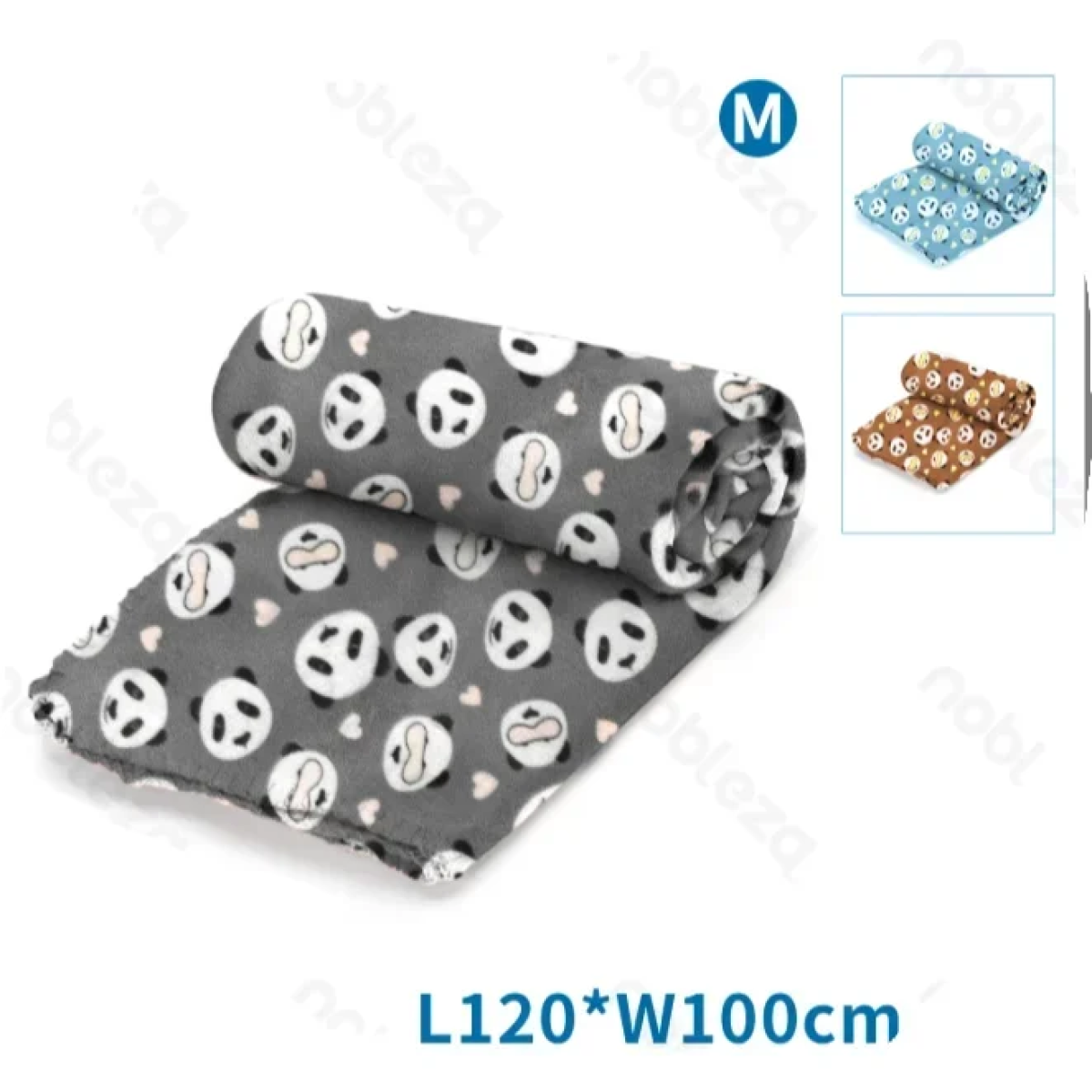 Κουβέρτα Κατοικιδίων με σχέδιο Panda L120*W100cm Medium Γκρί