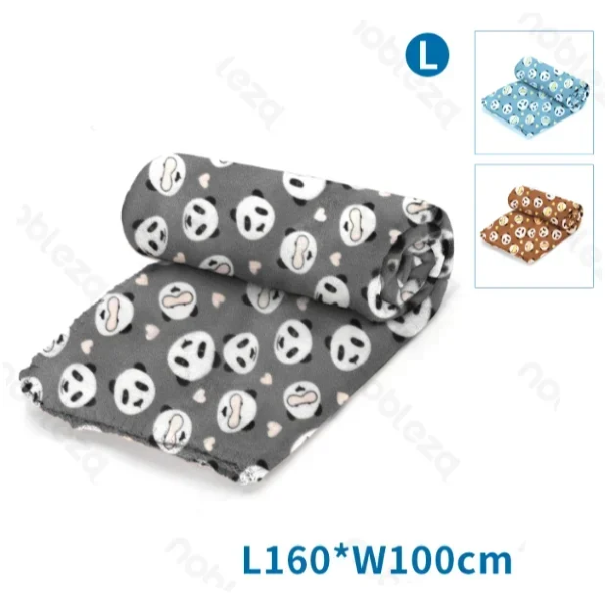 Κουβέρτα Κατοικιδίων με σχέδιο Panda L160*W100cm Large Γκρί