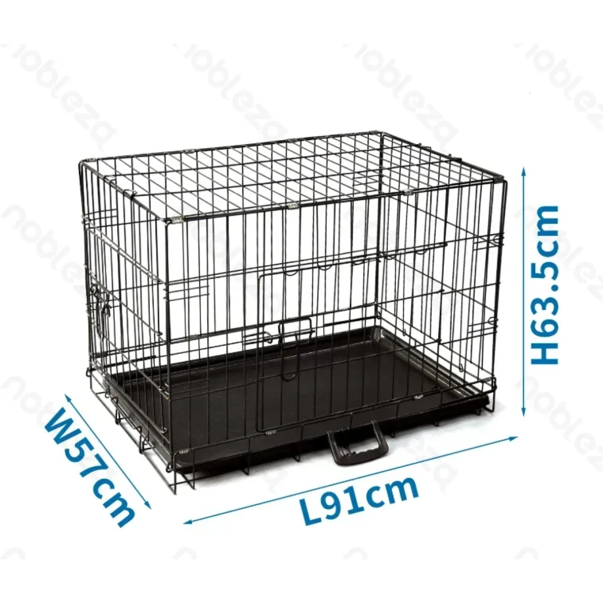 Μεταλλικό Κλουβί Crate για Σκύλους L91*W57*H63.5cm Large Μαύρο