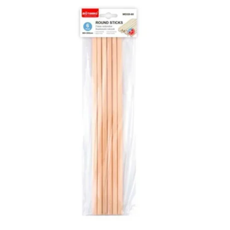 Ξυλάκια Sticks Χειροτεχνίας 6τμχ 300x8mm ME020-80
