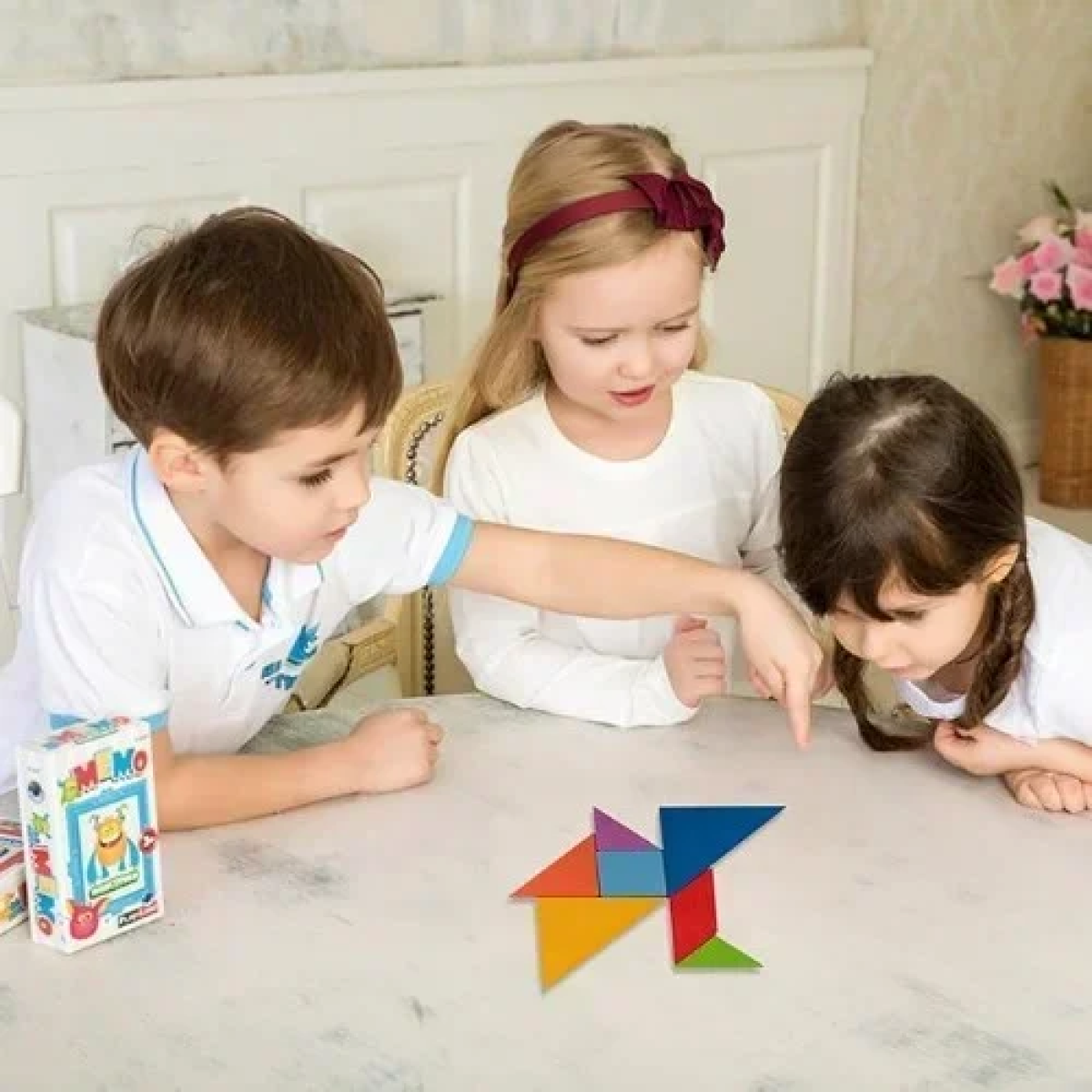 Ξύλινο Εκπαιδευτικό Παιχνίδι Παζλ Tangram Montessori
