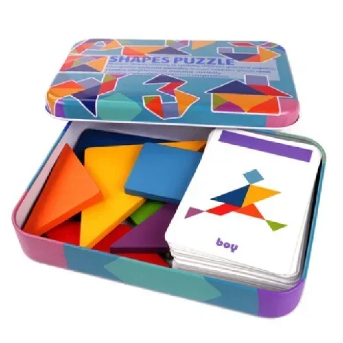 Ξύλινο Εκπαιδευτικό Παιχνίδι Παζλ Tangram Montessori