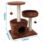 Γατόδεντρο με Ονυχοδρόμιο 2 επιπέδων L49*W35*H60cm Καφέ