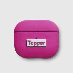 Tapper Θήκη για AirPods Gen 3 Δερμάτινη με Ασημί Λεπτομέρεια Ροζ 1876