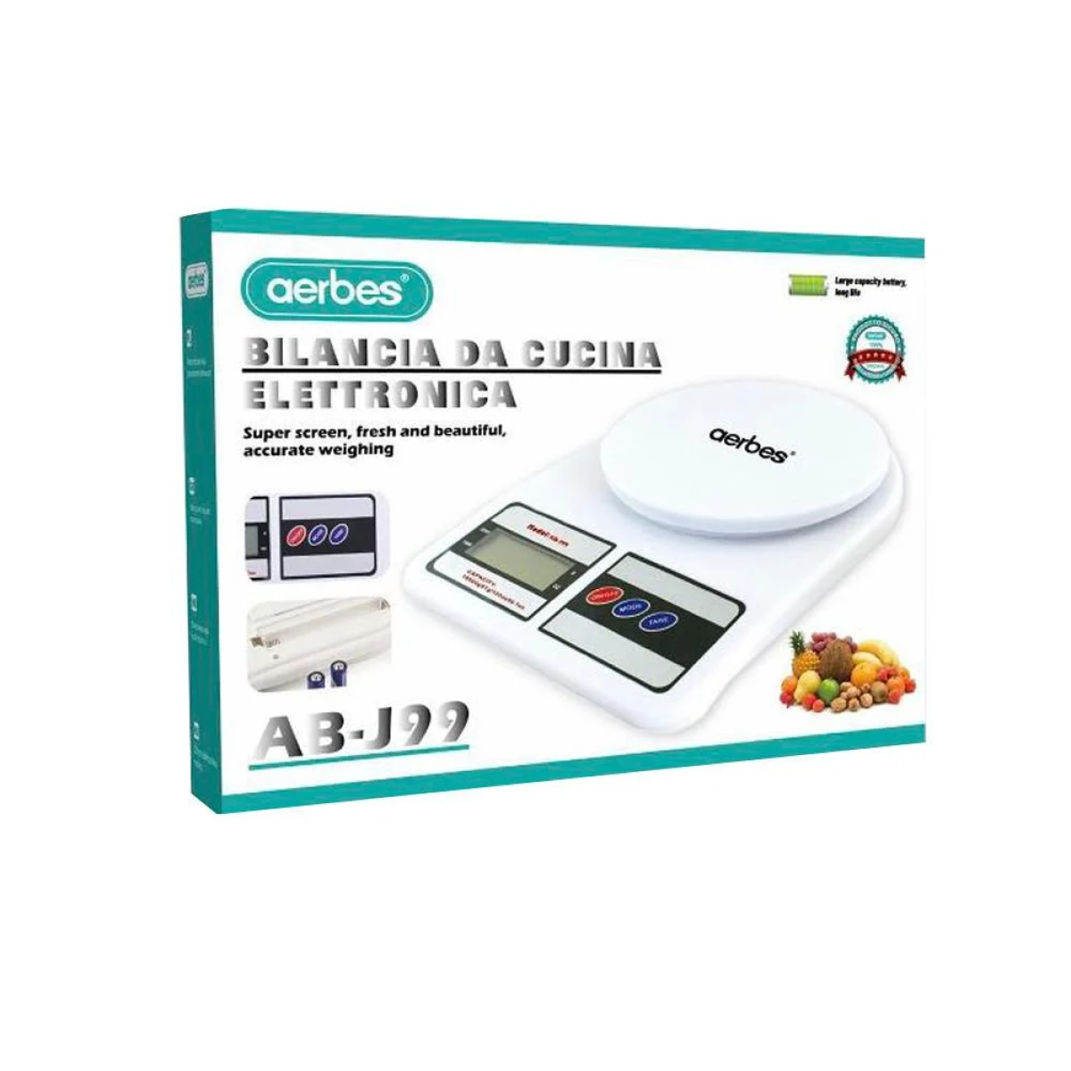 Aerbes AB-J99 Ψηφιακή Ζυγαριά Κουζίνας 1gr/10kg Λευκή