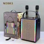 Ασύρματο Φορητό Ηχείο Bluetooth Karaoke με 2 Μικρόφωνα M2003 Μαύρο