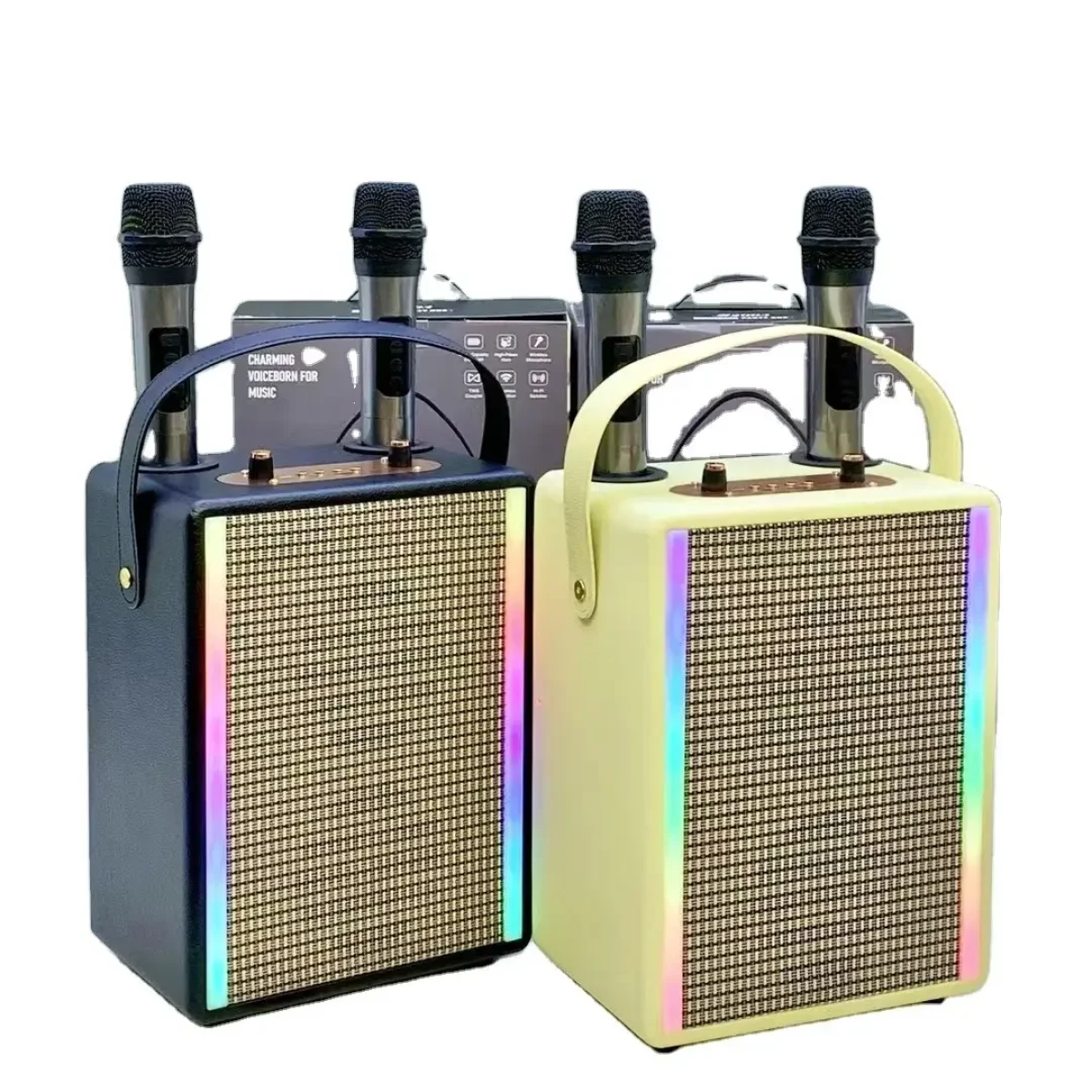 Ασύρματο Φορητό Ηχείο Bluetooth Karaoke με 2 Μικρόφωνα M2003 Μαύρο