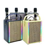 Ασύρματο Φορητό Ηχείο Bluetooth Karaoke με 2 Μικρόφωνα M2003 Μαύρο