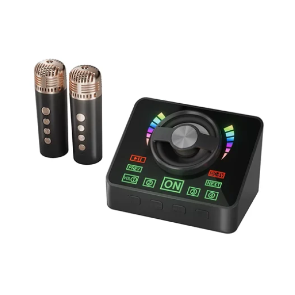 Ασύρματο ηχείο karaoke Bluetooth με 2 μικρόφωνα Q-4 μαύρο