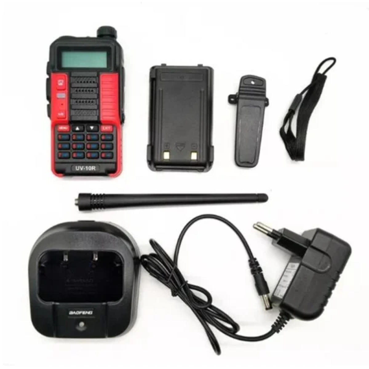 Ασύρματος φορητός πομποδέκτης VHF – UHF 10W Baofeng BF-UV10R μαύρο/κόκκινο - Image 3