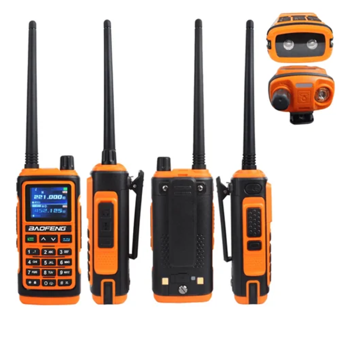 Ασύρματος πομποδέκτης με έγχρωμη οθόνη UHF/VHF BAOFENG BF-17M πορτοκαλί - Image 3