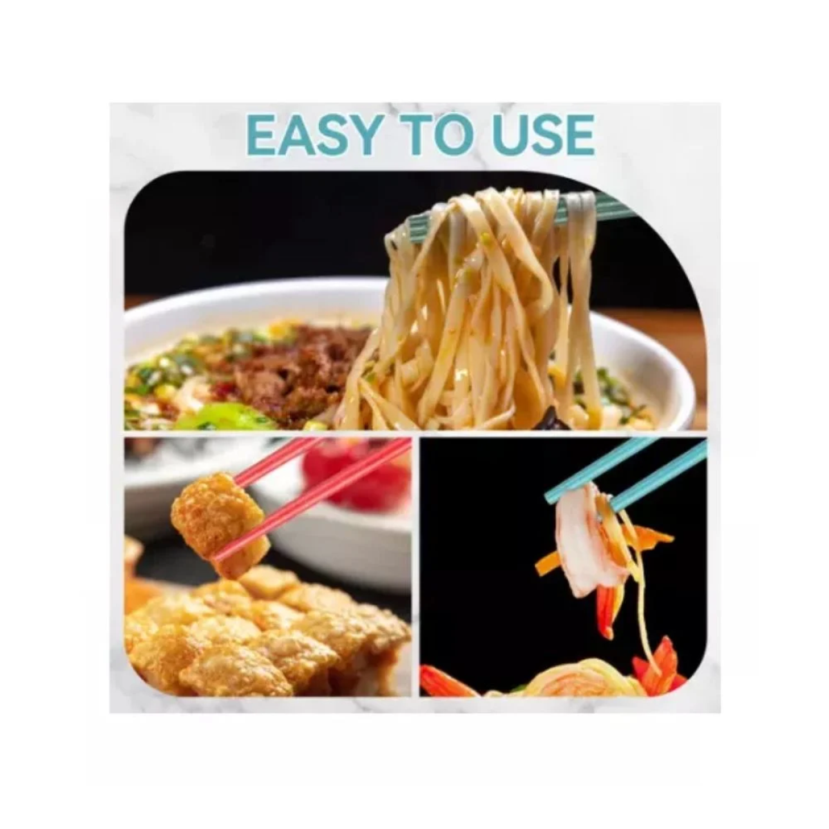 Chopsticks Φαγητού σε Μαύρο Χρώμα - 4 ζευγ.
