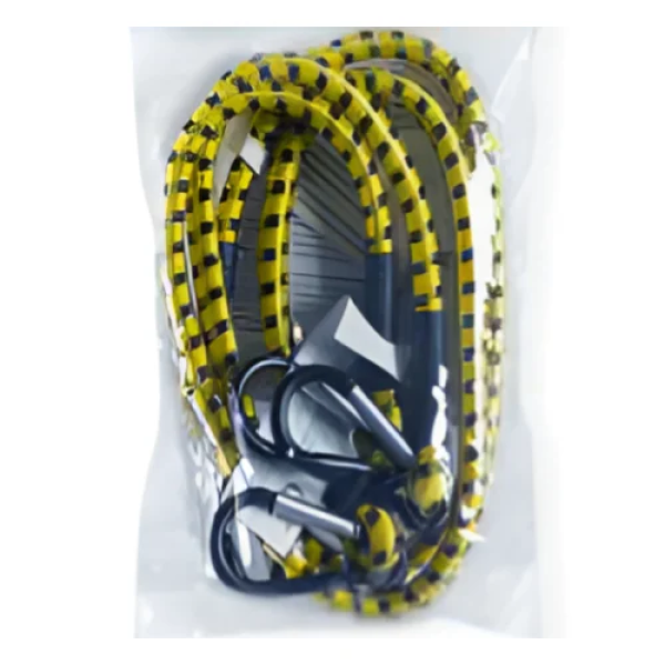 Χταπόδι – Ιμάντας Πρόσδεσης Ελαστικός Με 2 Καραμπίνερ Σετ 2τμχ 8mmx80cm Κίτρινο 2000879