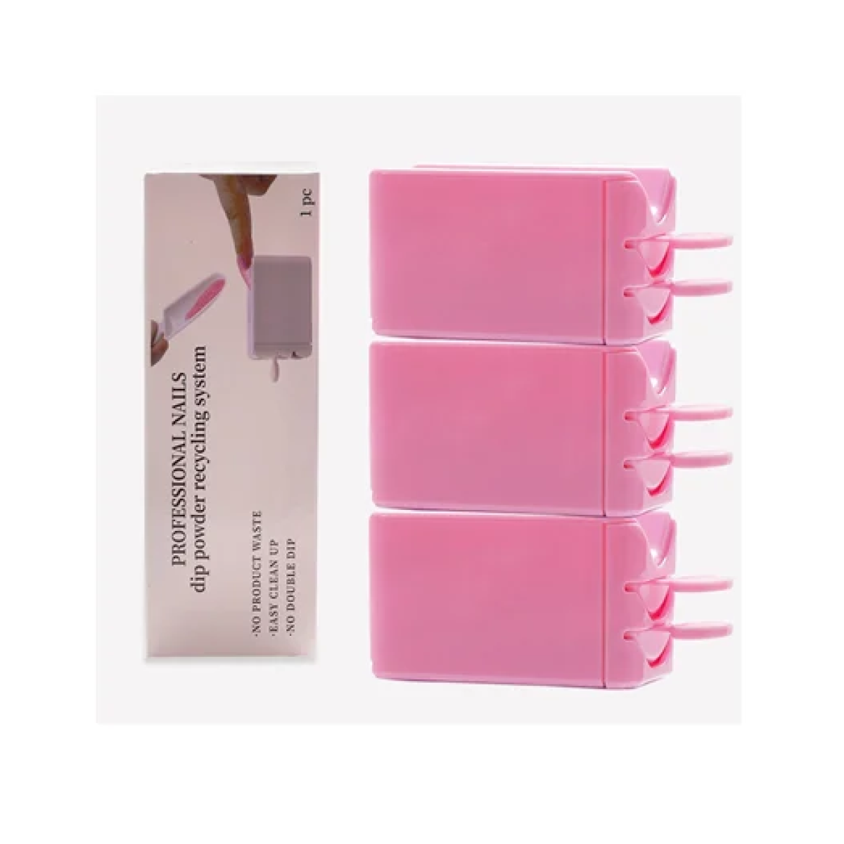 Δοχείο ανακύκλωσης σκόνης νυχιών με χωνί - ροζ - Image 2