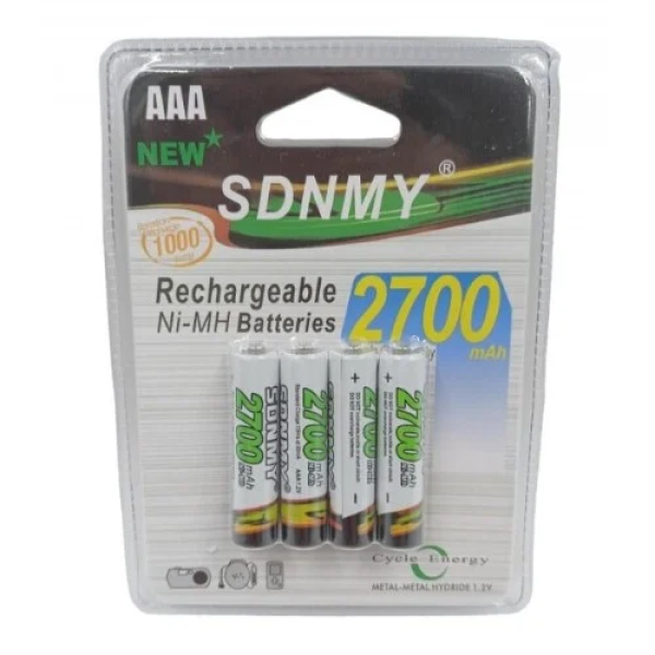 Επαναφορτιζόμενες Μπαταρίες AAA Ni-MH 2700mAh 1.2V 4τμχ SDNMY