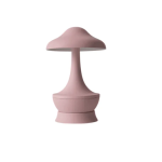 Επαναφορτιζόμενο επιτραπέζιο φωτιστικό LED RGB μανιτάρι USB - ροζ