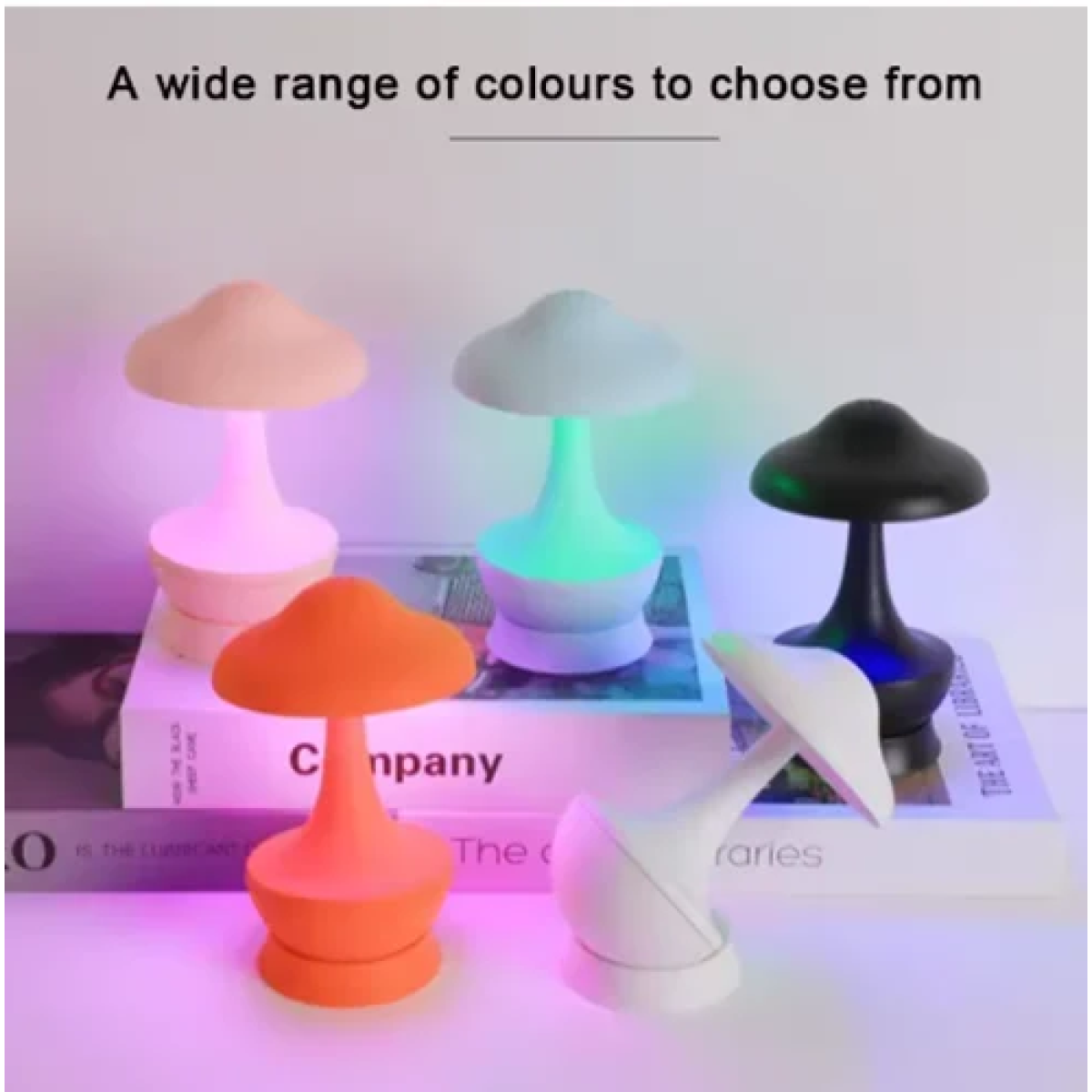 Επαναφορτιζόμενο επιτραπέζιο φωτιστικό LED RGB μανιτάρι USB - ροζ - Image 4