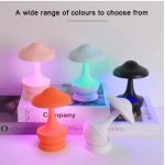 Επαναφορτιζόμενο επιτραπέζιο φωτιστικό LED RGB μανιτάρι USB - ροζ - Image 4