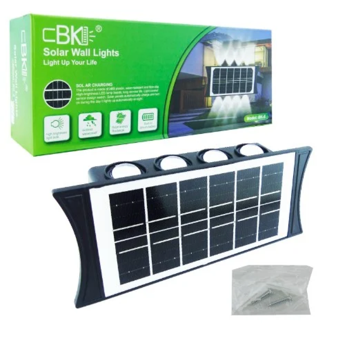 Επιτοίχιο Ηλιακό Φωτιστικό LED 8 SMD με Φωτοκύτταρο