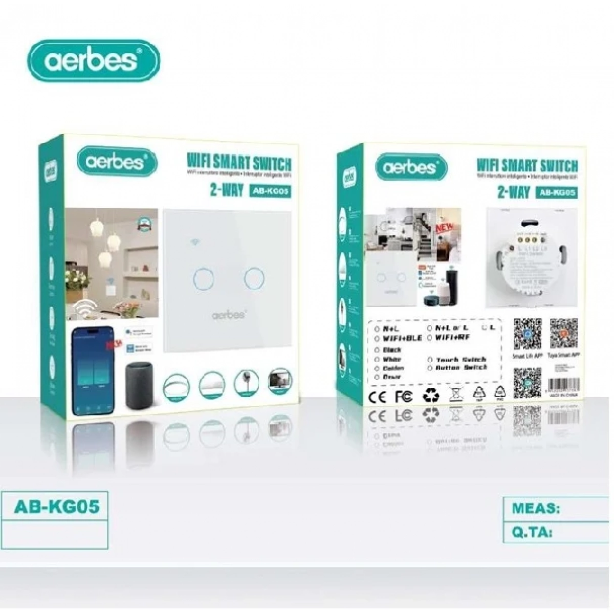 Έξυπνος Διακόπτης Wifi με εφαρμογή Smart Life Aerbes AB-KG05