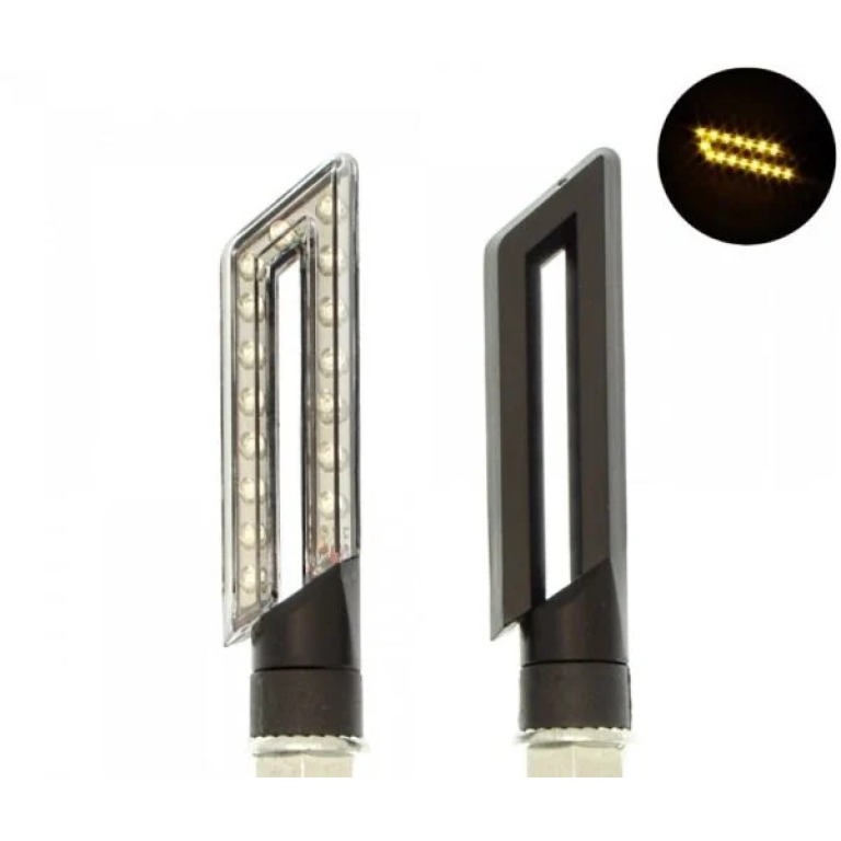 Φλας μηχανής πορτοκαλί 15 SMD LED universal σετ 2τμχ IP65