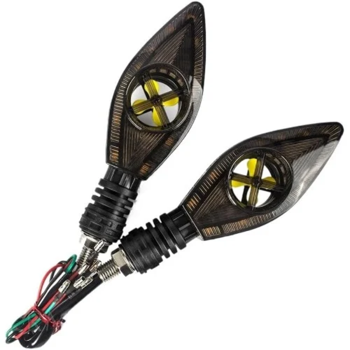 Φλας Μοτοσυκλέτας 2 τμχ Super Bright Led 12V με ανεμιστήρα ψύξης DRL Kίτρινο/Μπλε - Image 6