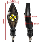 Φλας Μοτοσυκλέτας 2 τμχ Super Bright Led 12V με ανεμιστήρα ψύξης DRL Kίτρινο/Μπλε