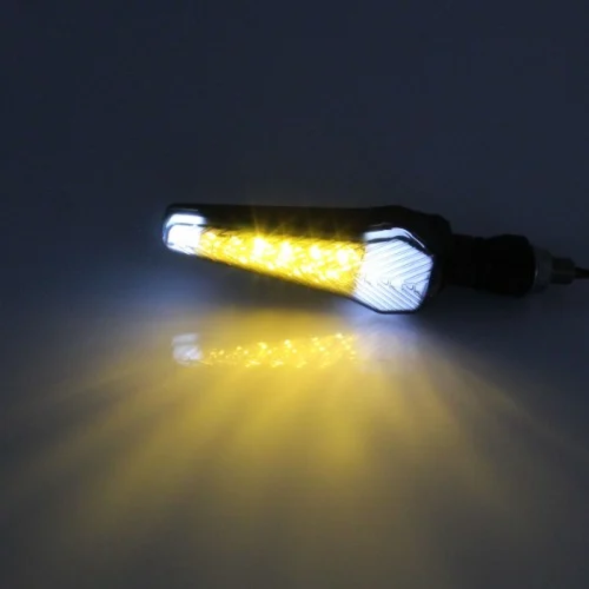 Φλας Μοτοσυκλέτας Universal 10 smd LED πορτοκαλί και λευκό Σετ 2 τμχ