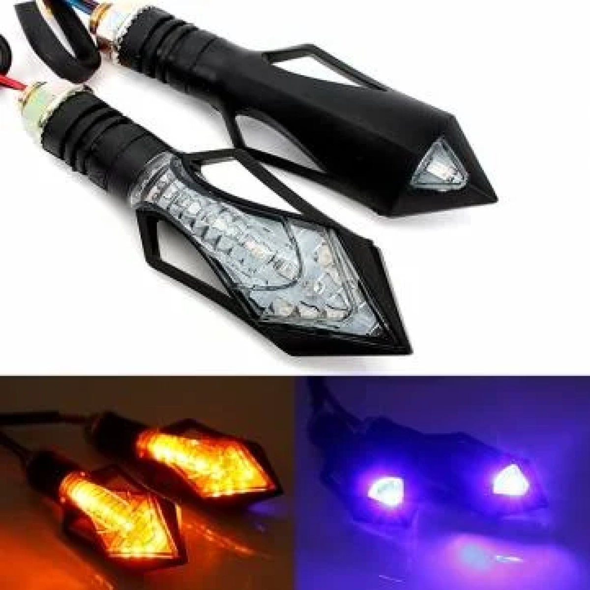 Φλας Μοτοσυκλέτας Universal με 13 smd LED Κίτρινα Σετ 2 τμχ