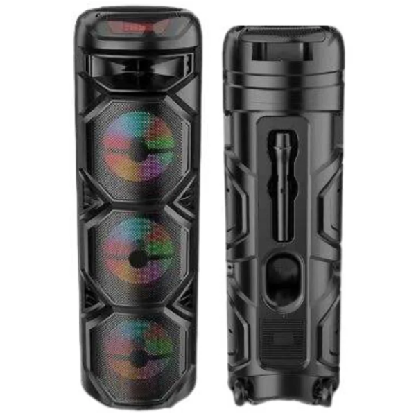 Φορητό Ηχείο Bluetooth 3x8'' με μικρόφωνο και τηλεχειριστήριο ZQS-8301 μαύρο
