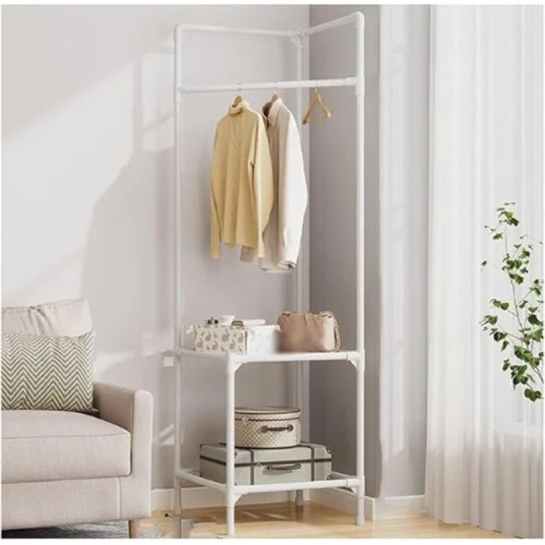 Γωνιακή Παπουτσοθήκη - Ραφιέρα Με 2 Ράφια 180x45cm Λευκή TW-666