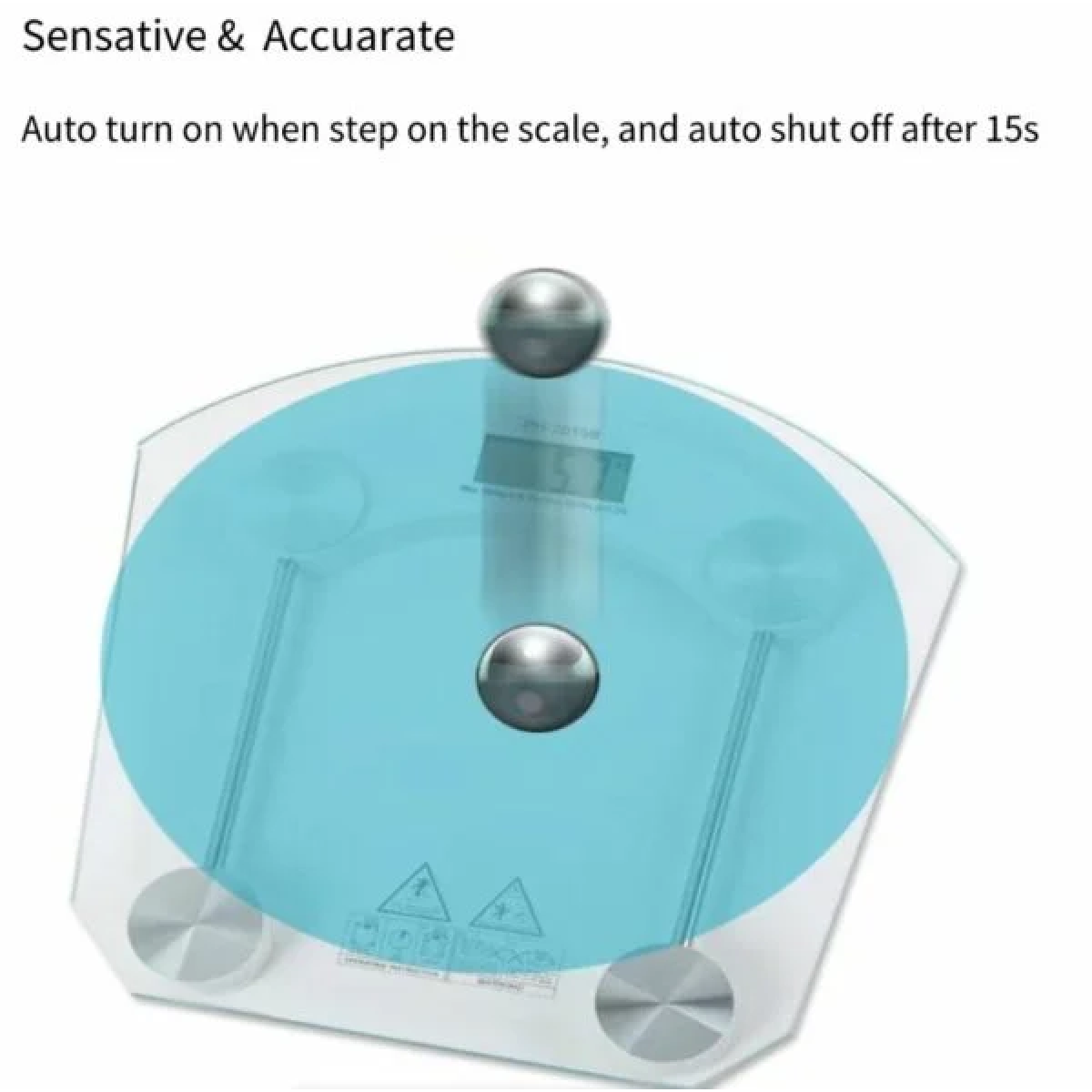 Γυάλινη Ψηφιακή Ζυγαριά Bluetooth Μπάνιου έως 180kg Aerbes AB-C15