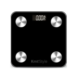 Γυάλινη Ψηφιακή Ζυγαριά Bluetooth Μπάνιου έως 180kg Μαύρη 2406878