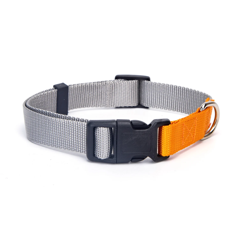 Δίχρωμο Περιλαίμιο για Σκύλους W1.5*L21-35cm Medium Κίτρινο/Γκρί