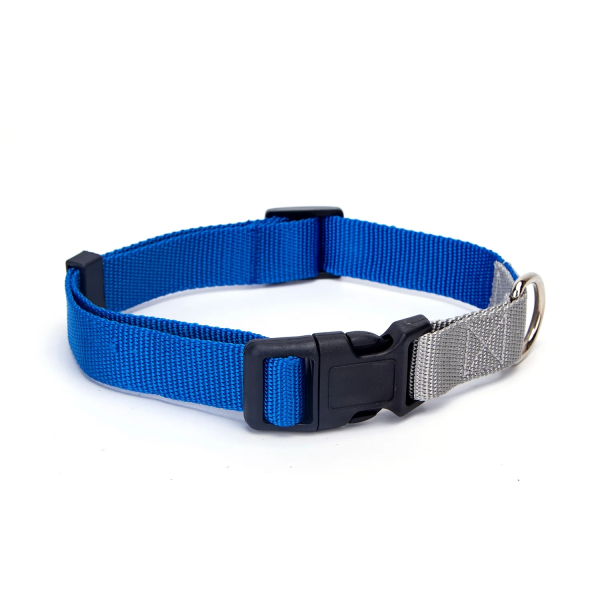 Δίχρωμο Περιλαίμιο για Σκύλους W2.0*L30-51cm Large Μπλέ/Γκρί