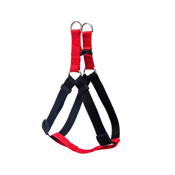 Δίχρωμο Σαμαράκι για Σκύλους W1.5*L30-50cm Medium Κόκκινο/Μαύρο