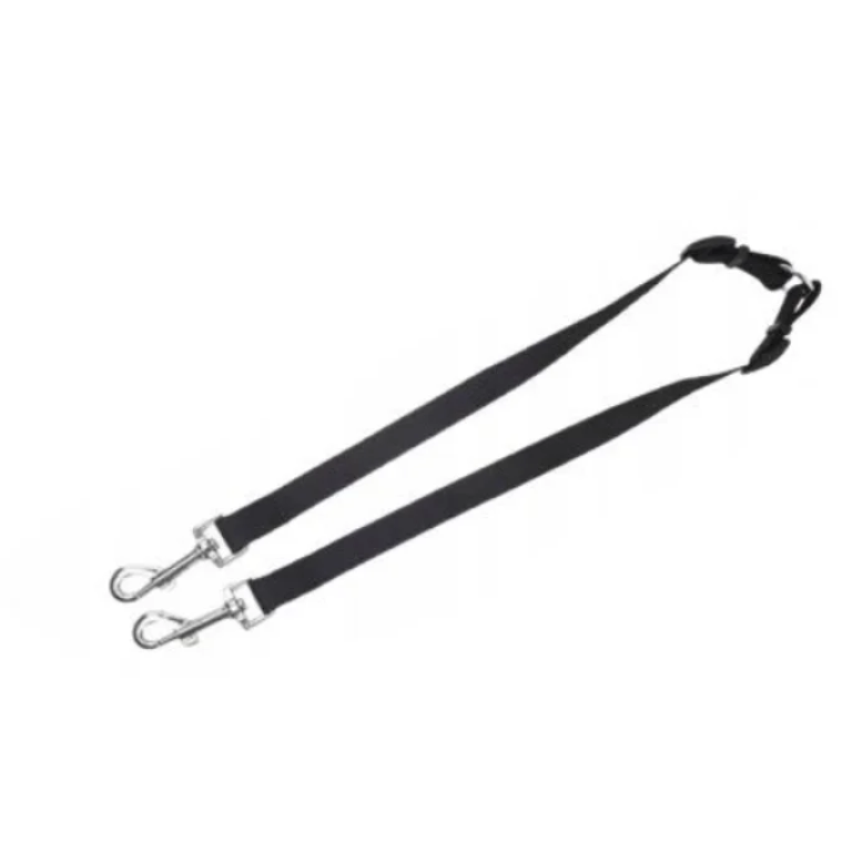 Διπλό Λουρί για Σκύλους W1.5*L26-39.5cm Small Μαύρο