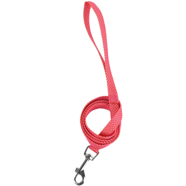 Λουρί Συνθετικό για Σκύλους με Polka Dot Σχέδιο W1.0*L120cm Small Ρόζ