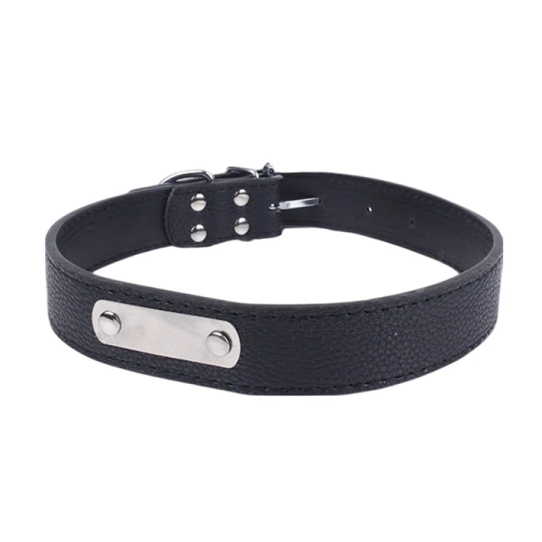Περιλαίμιο για Σκύλους από PU Δέρμα W1.5*L25-32cm XS Μαύρο