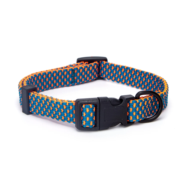 Περιλαίμιο για Σκύλους W1.5*L21-35cm Medium Μπλέ/Πορτοκαλί