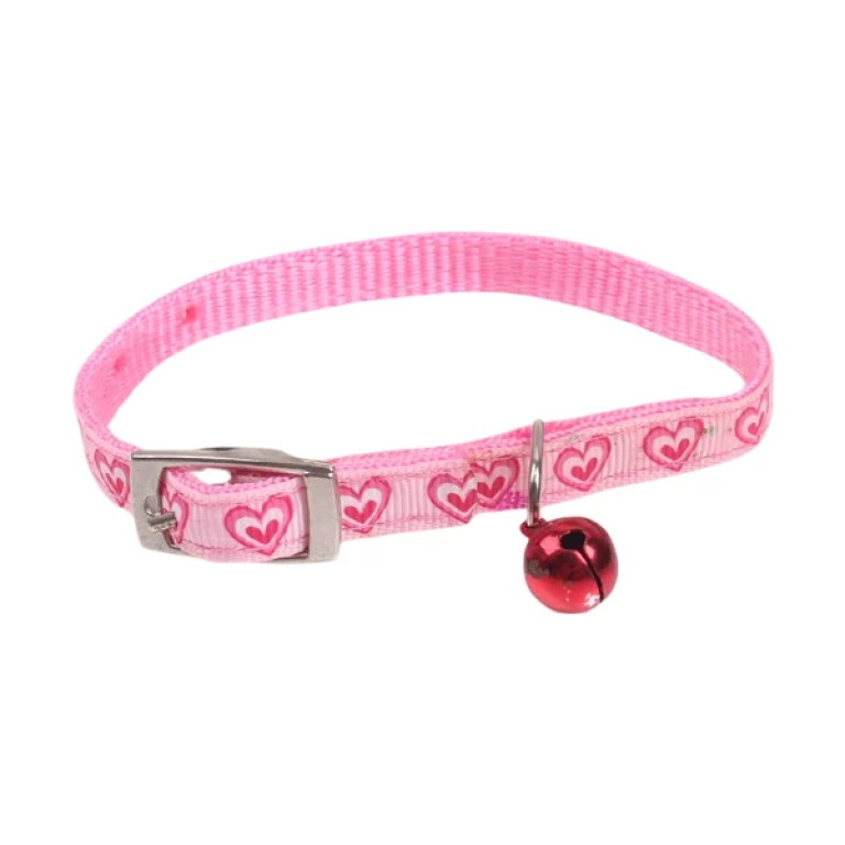 Περιλαίμιο με Καμπανάκι για Γάτες W1.0*L21-26cm Ρόζ