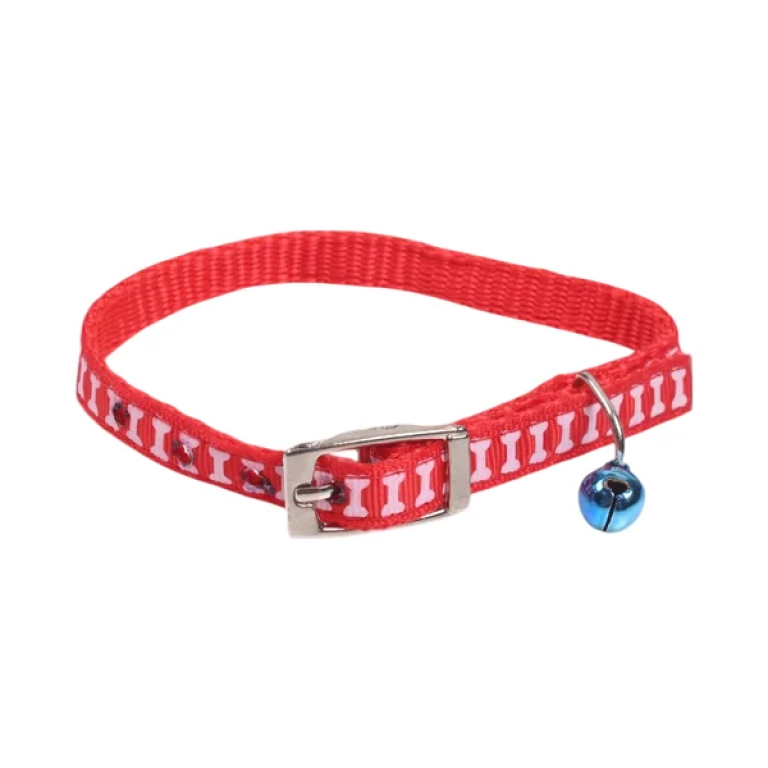 Περιλαίμιο με Καμπανάκι για Γάτες W1.0*L21-28cm Κόκκινο